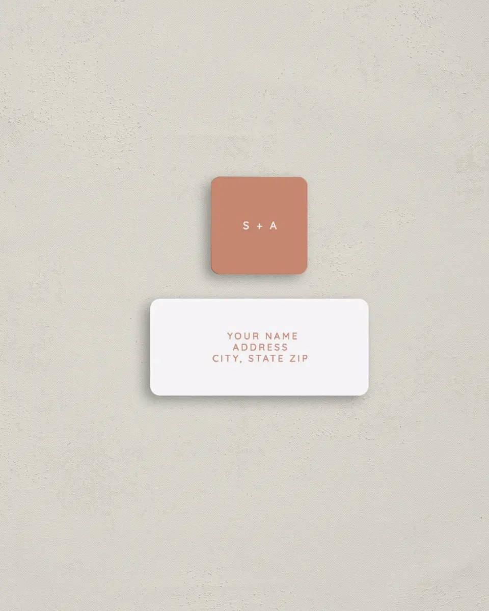 This is a 2¼" x 1" Labels; 1" x 1" Seals Return Address Label called Contemporary Bubbles printed in full color