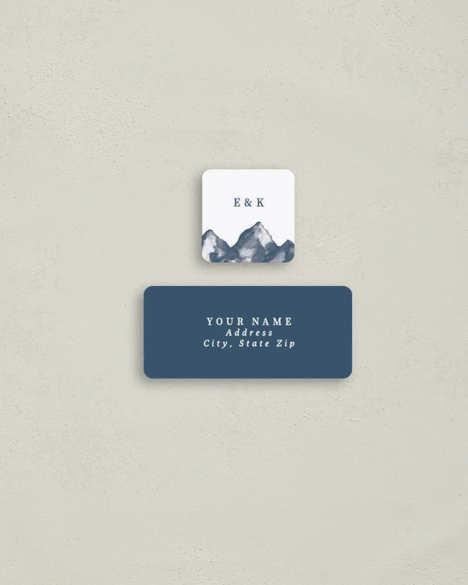 This is a 2¼" x 1" Labels; 1" x 1" Seals Return Address Label called Perfect Peak printed in full color