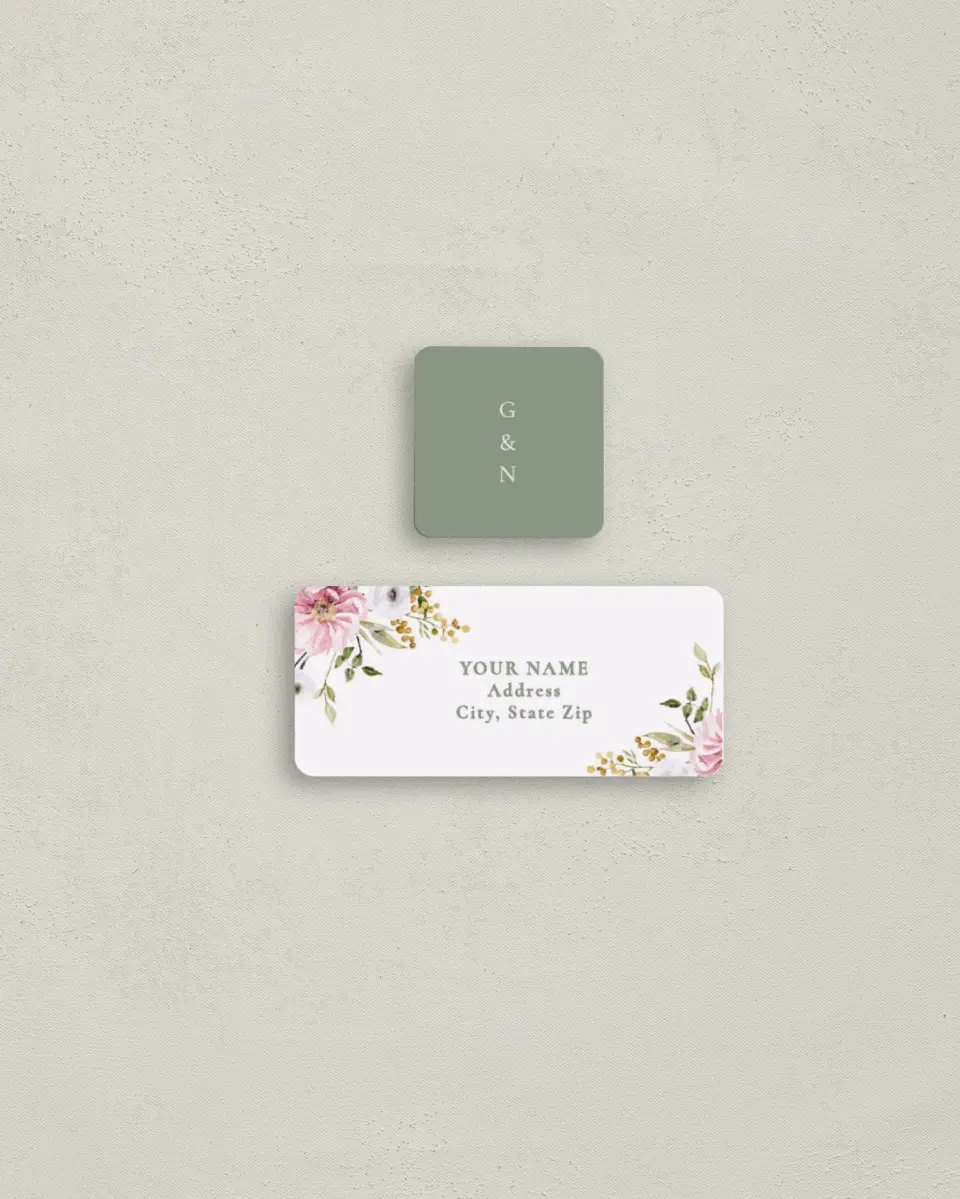 This is a 2¼" x 1" Labels; 1" x 1" Seals Return Address Label called Minimalist Type printed in full color