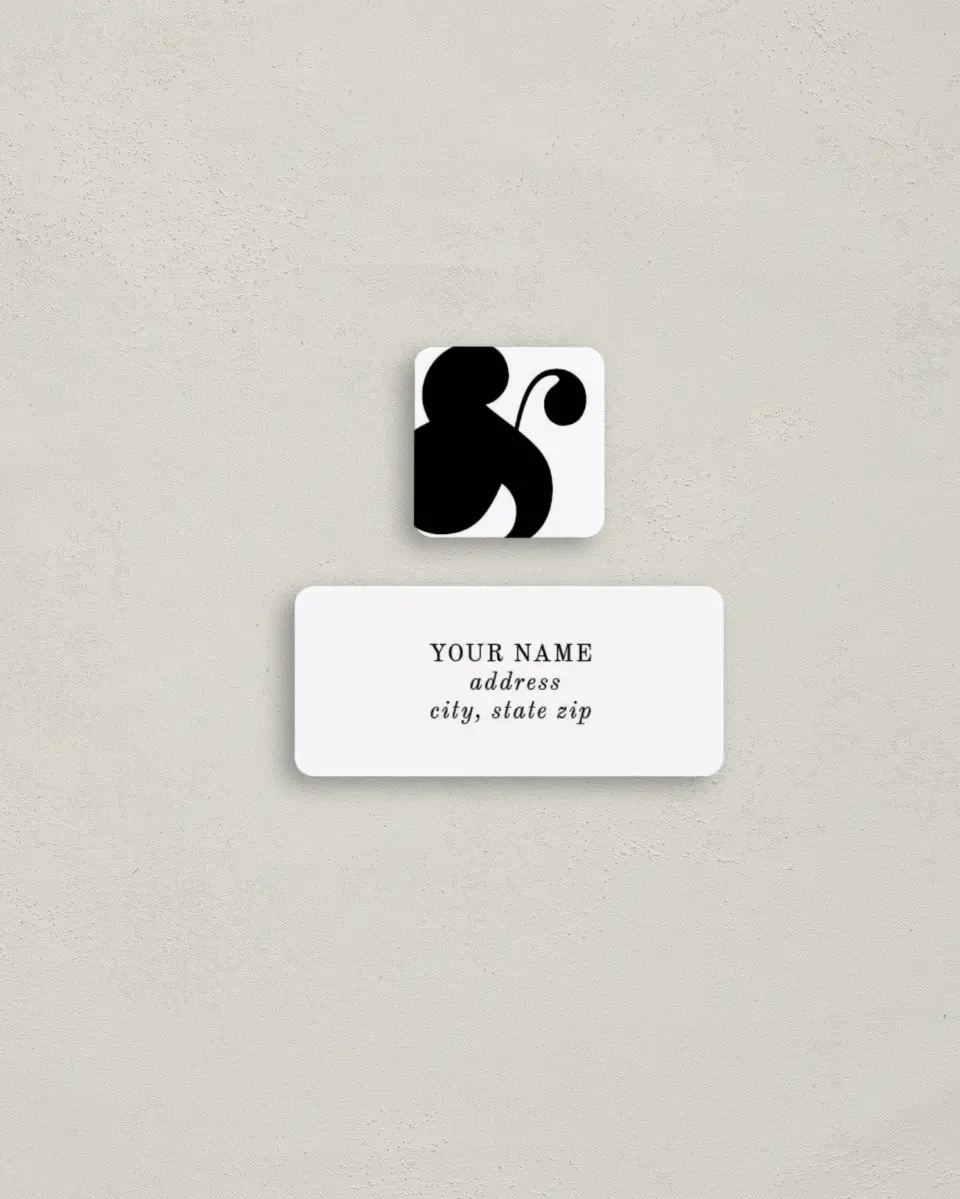 This is a 2¼" x 1" Labels; 1" x 1" Seals Return Address Label called Bold Ampersand printed in full color