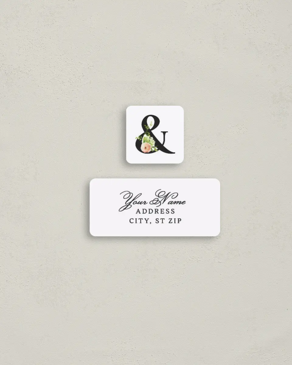 This is a 2¼" x 1" Labels; 1" x 1" Seals Return Address Label called Elegant Unity printed in full color