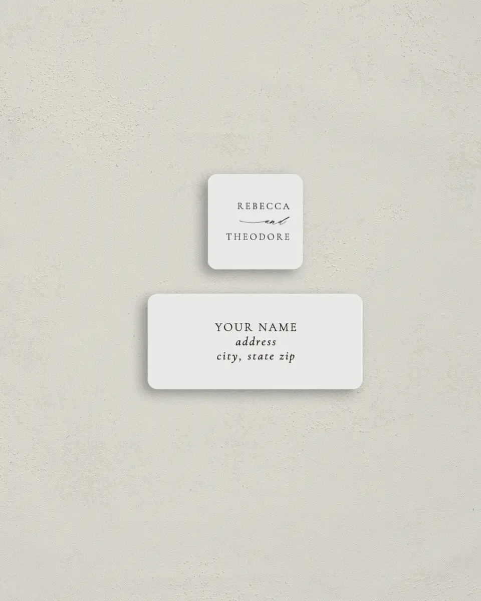 This is a 2¼" x 1" Labels; 1" x 1" Seals Return Address Label called Simply Elegant printed in full color