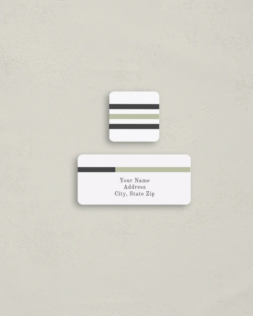 This is a 2¼" x 1" Labels; 1" x 1" Seals Return Address Label called Bridal Bar printed in full color
