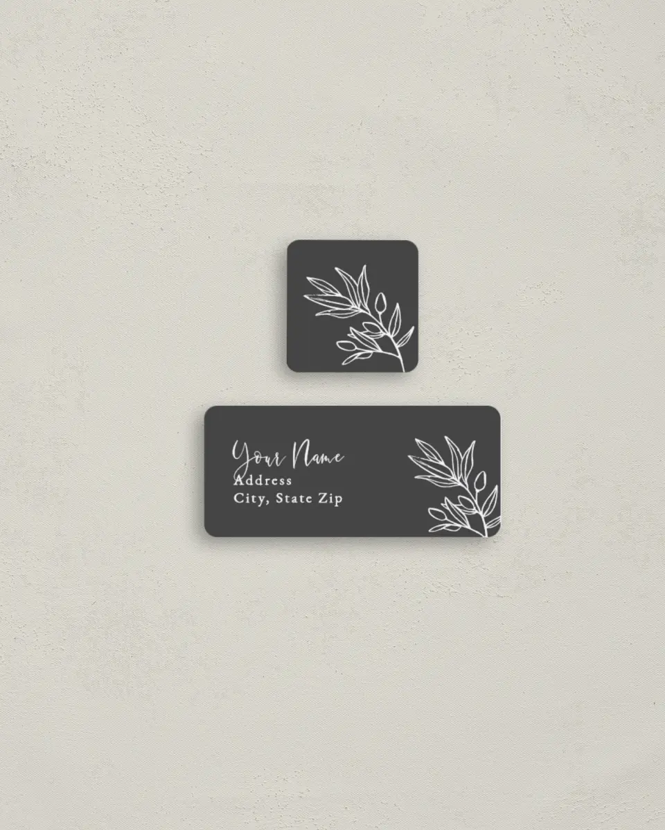 This is a 2¼" x 1" Labels; 1" x 1" Seals Return Address Label called Branch Sketch printed in full color