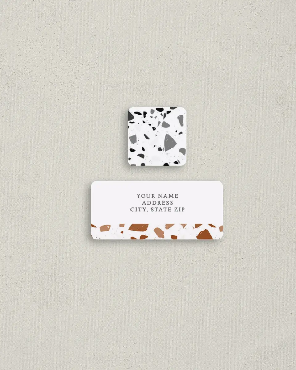 This is a 2¼" x 1" Labels; 1" x 1" Seals Return Address Label called Cornerstone of Love printed in full color