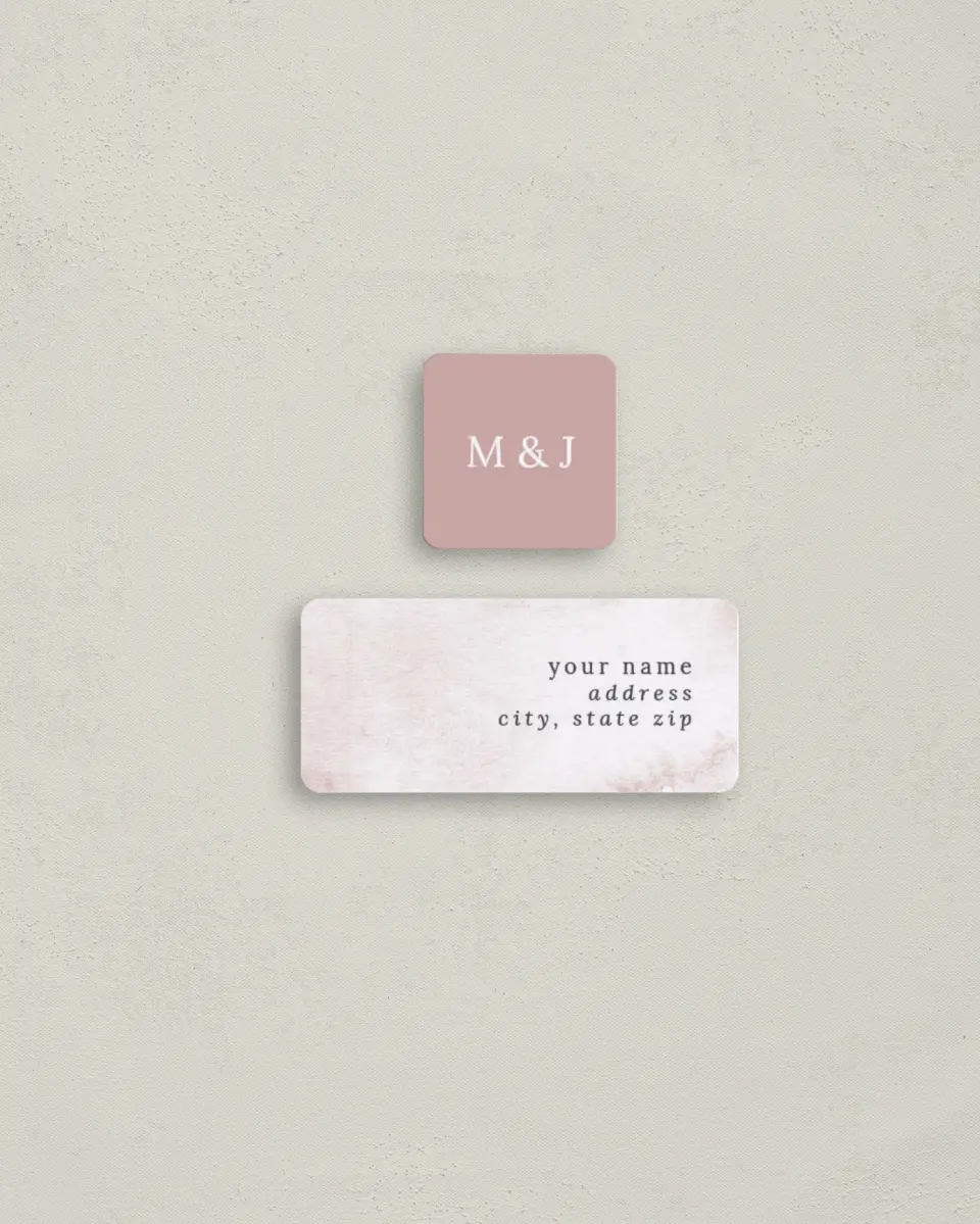 This is a 2¼" x 1" Labels; 1" x 1" Seals Return Address Label called Gentle Touch printed in full color