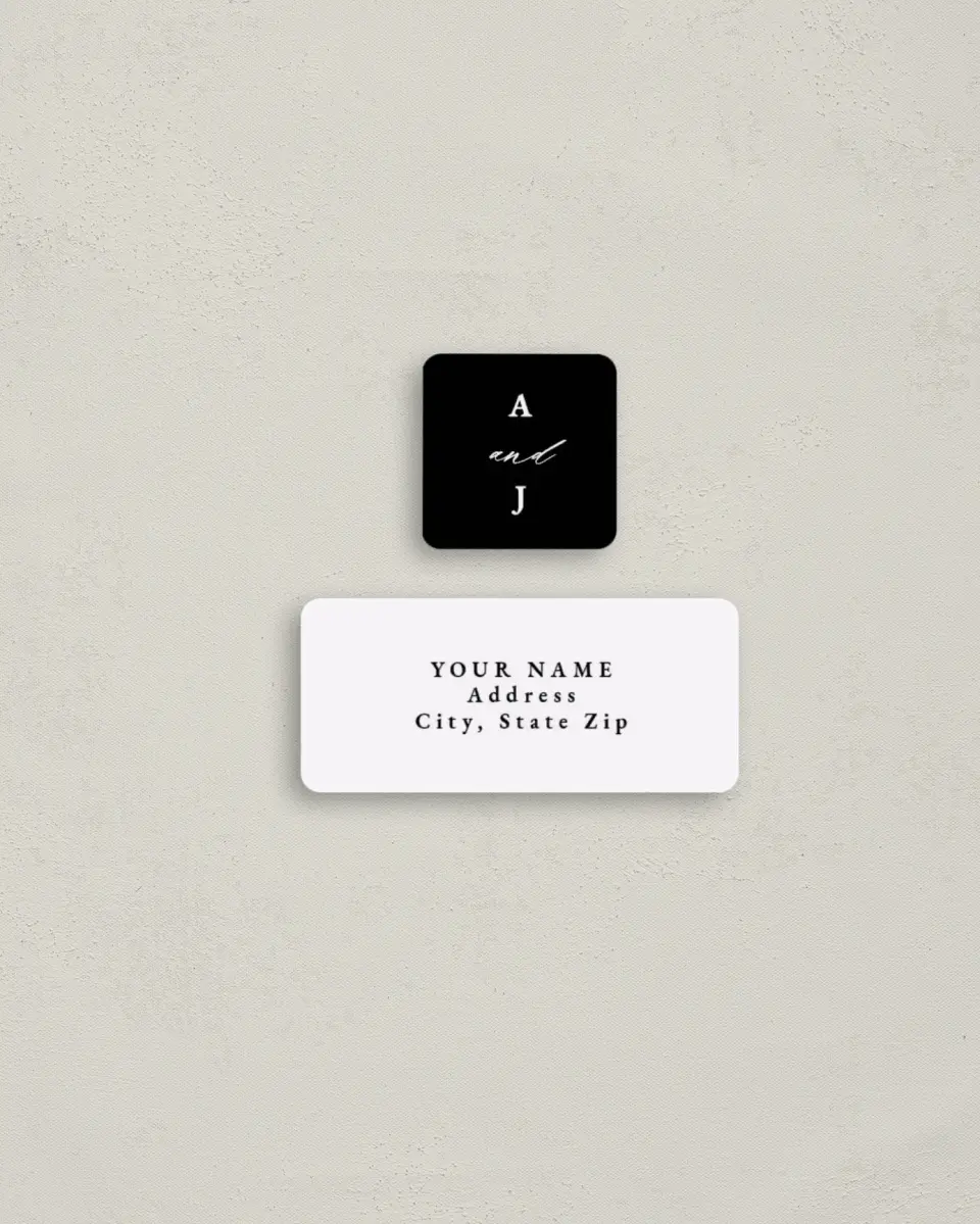 This is a 2¼" x 1" Labels; 1" x 1" Seals Return Address Label called Simple Drama printed in full color