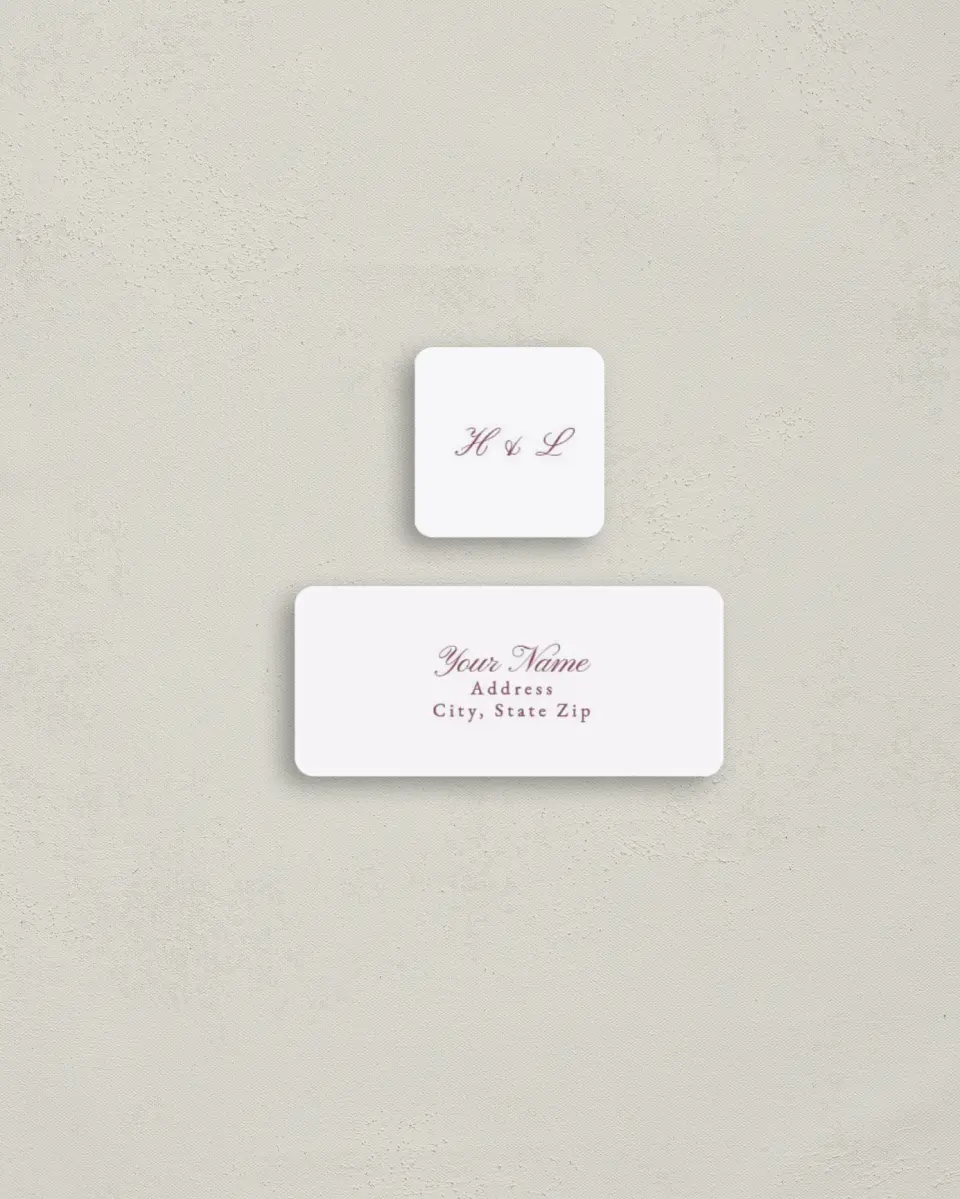 This is a 2¼" x 1" Labels; 1" x 1" Seals Return Address Label called Quietly Quaint printed in full color
