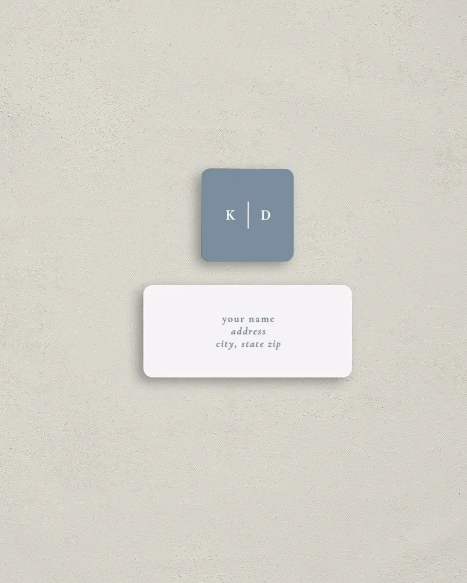This is a 2¼" x 1" Labels; 1" x 1" Seals Return Address Label called Fine Floret printed in full color