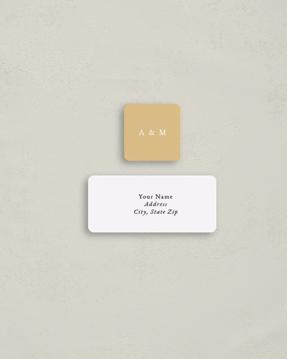 This is a 2¼" x 1" Labels; 1" x 1" Seals Return Address Label called Charming Arch printed in full color