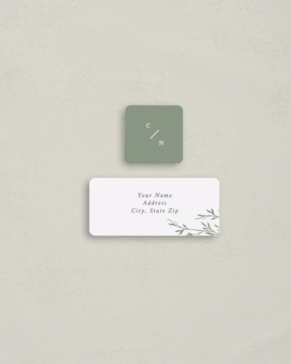 This is a 2¼" x 1" Labels; 1" x 1" Seals Return Address Label called Bright Greens printed in full color
