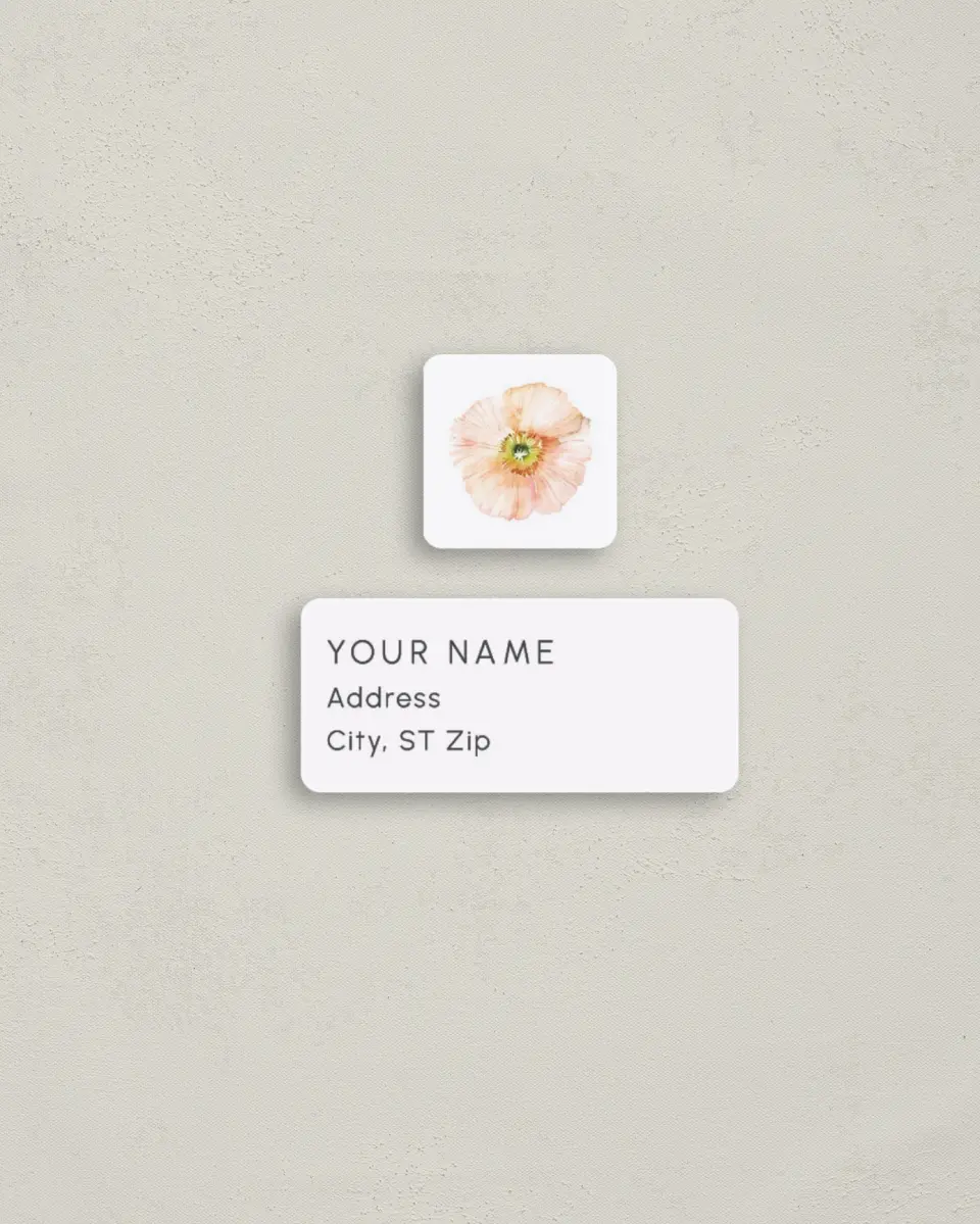 This is a 2¼" x 1" Labels; 1" x 1" Seals Bachelorette Party Accessorie called Pink Blossoms printed in full color