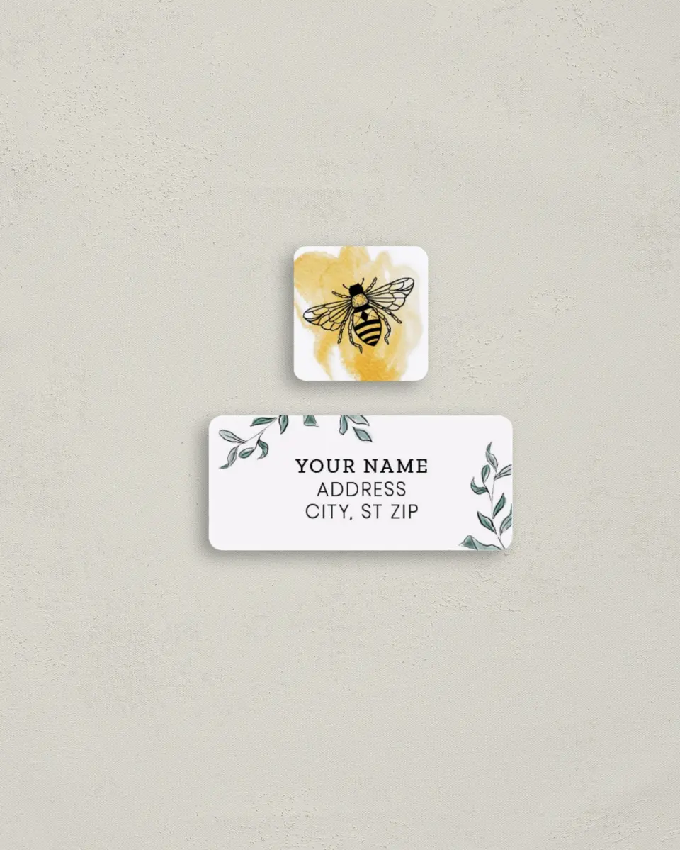 This is a 2¼" x 1" Labels; 1" x 1" Seals Bachelorette Party Accessorie called Mama to Bee printed in full color