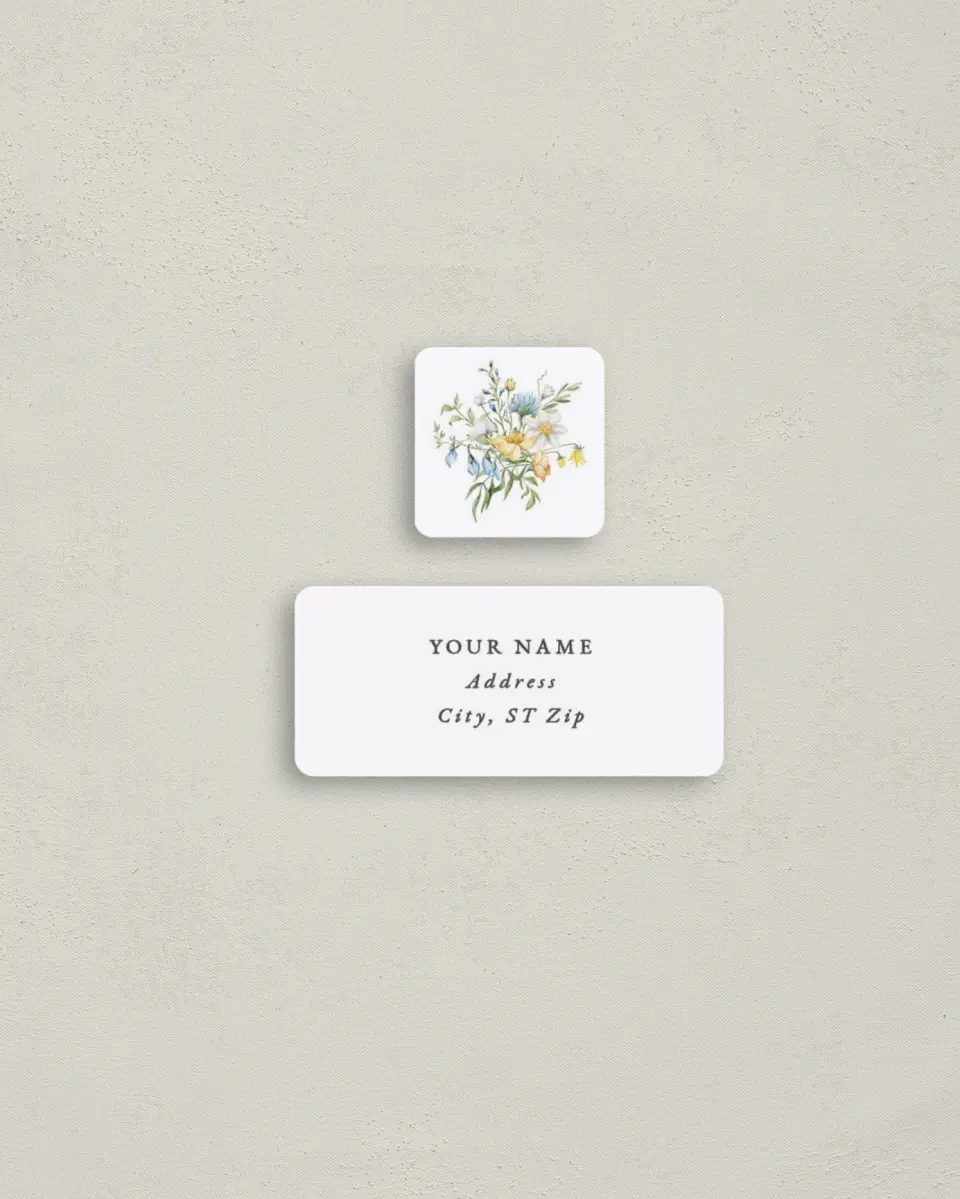 This is a 2¼" x 1" Labels; 1" x 1" Seals Bachelorette Party Accessorie called Baby in Bloom printed in full color