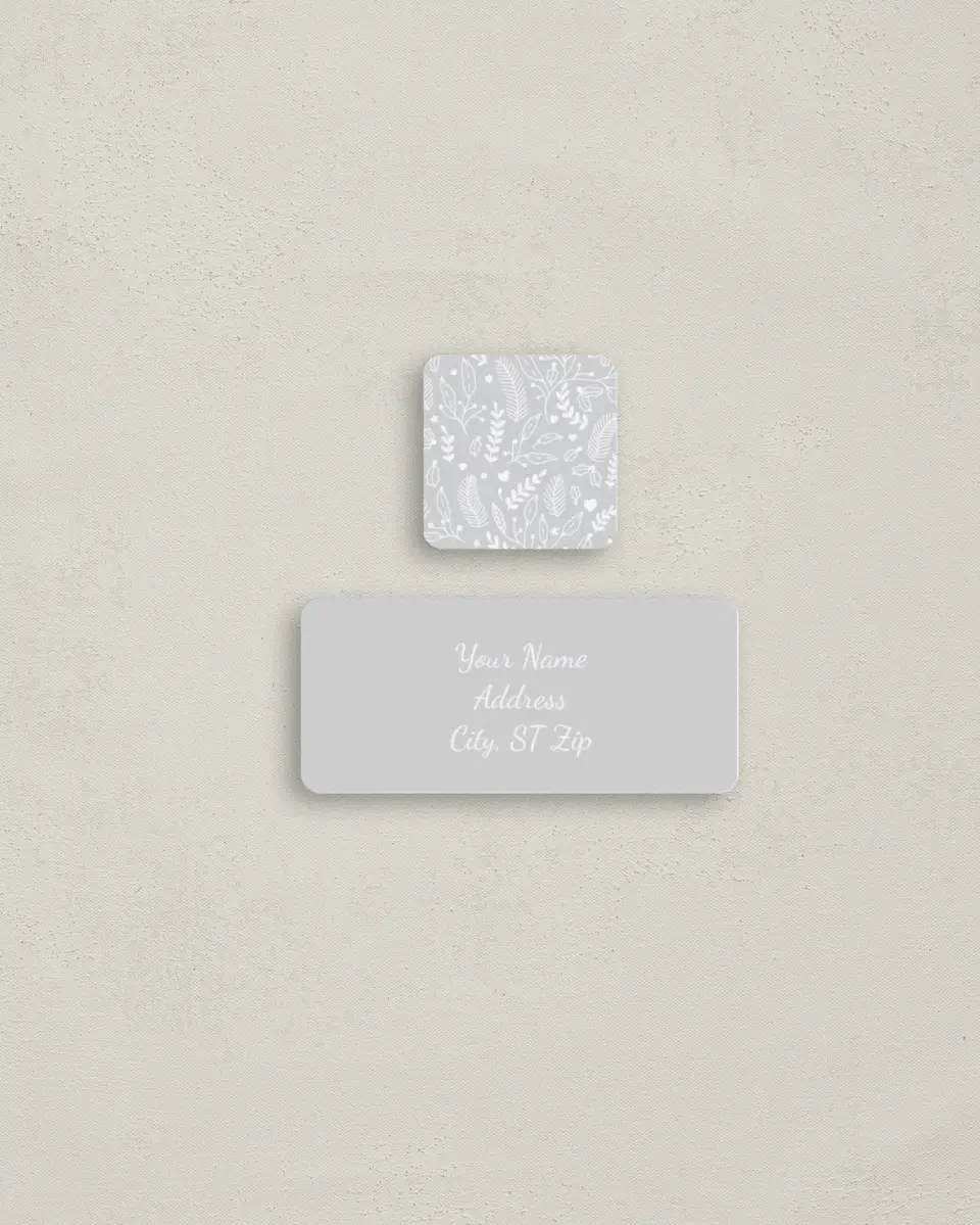 This is a 2¼" x 1" Labels; 1" x 1" Seals Return Address Label called Floral Pattern printed in full color