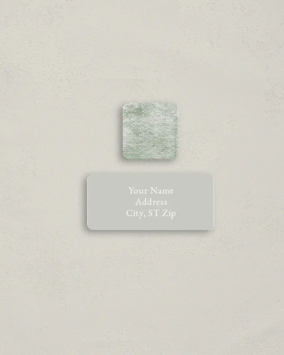 This is a 2¼" x 1" Labels; 1" x 1" Seals Return Address Label called Watercolor Wash printed in full color