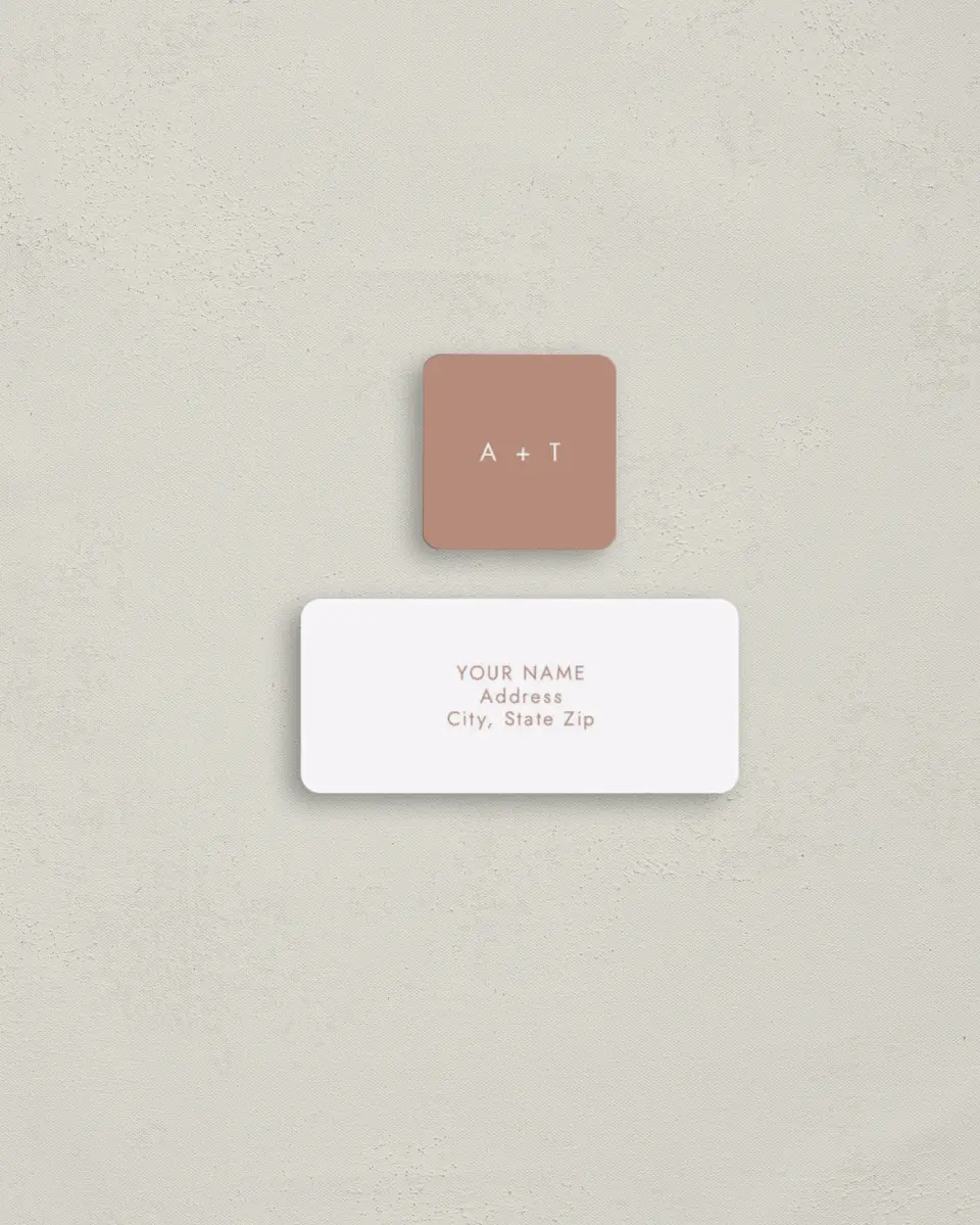 This is a 2¼" x 1" Labels; 1" x 1" Seals Return Address Label called Stacked Pair printed in full color