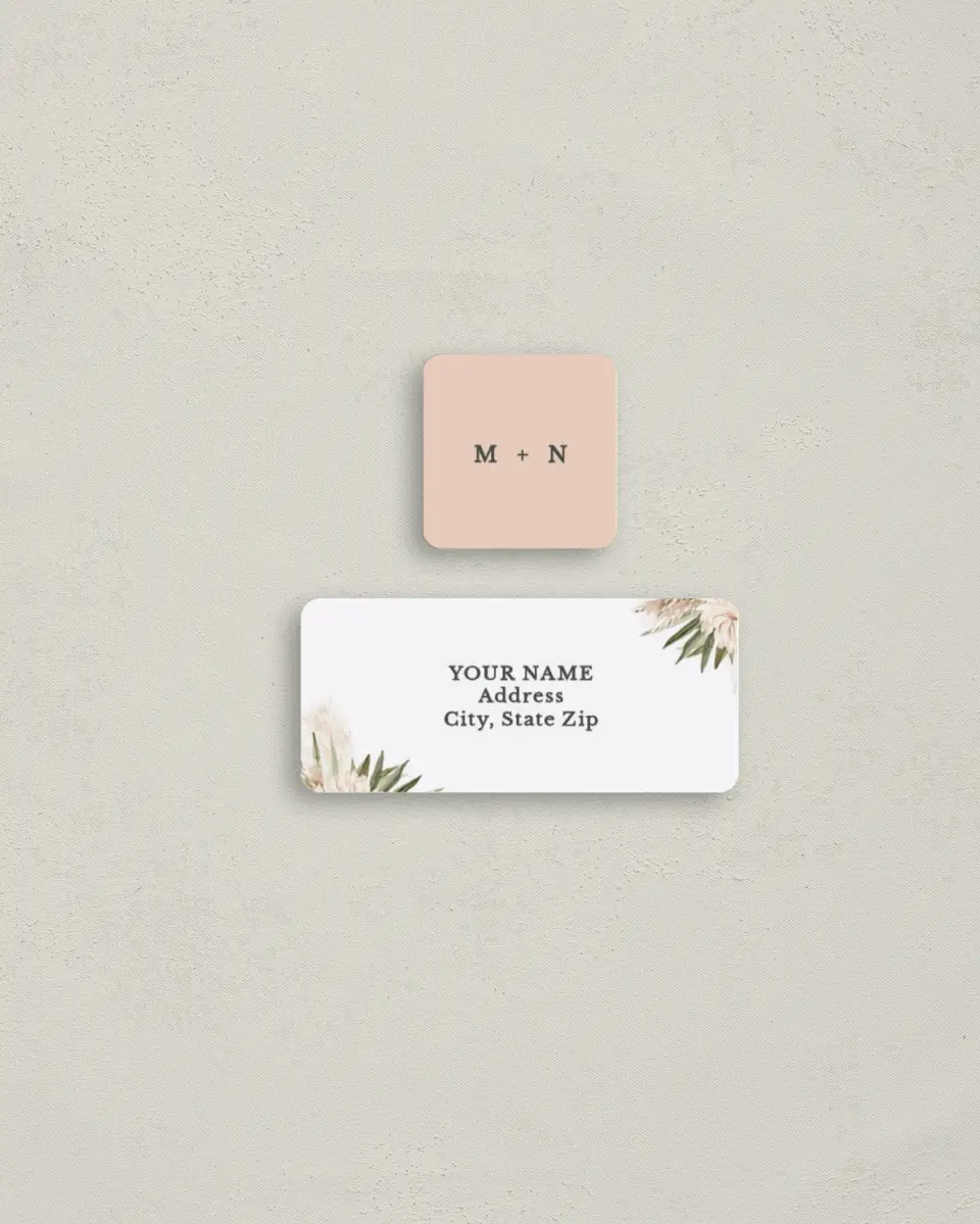This is a 2¼" x 1" Labels; 1" x 1" Seals Return Address Label called Natural Boho printed in full color
