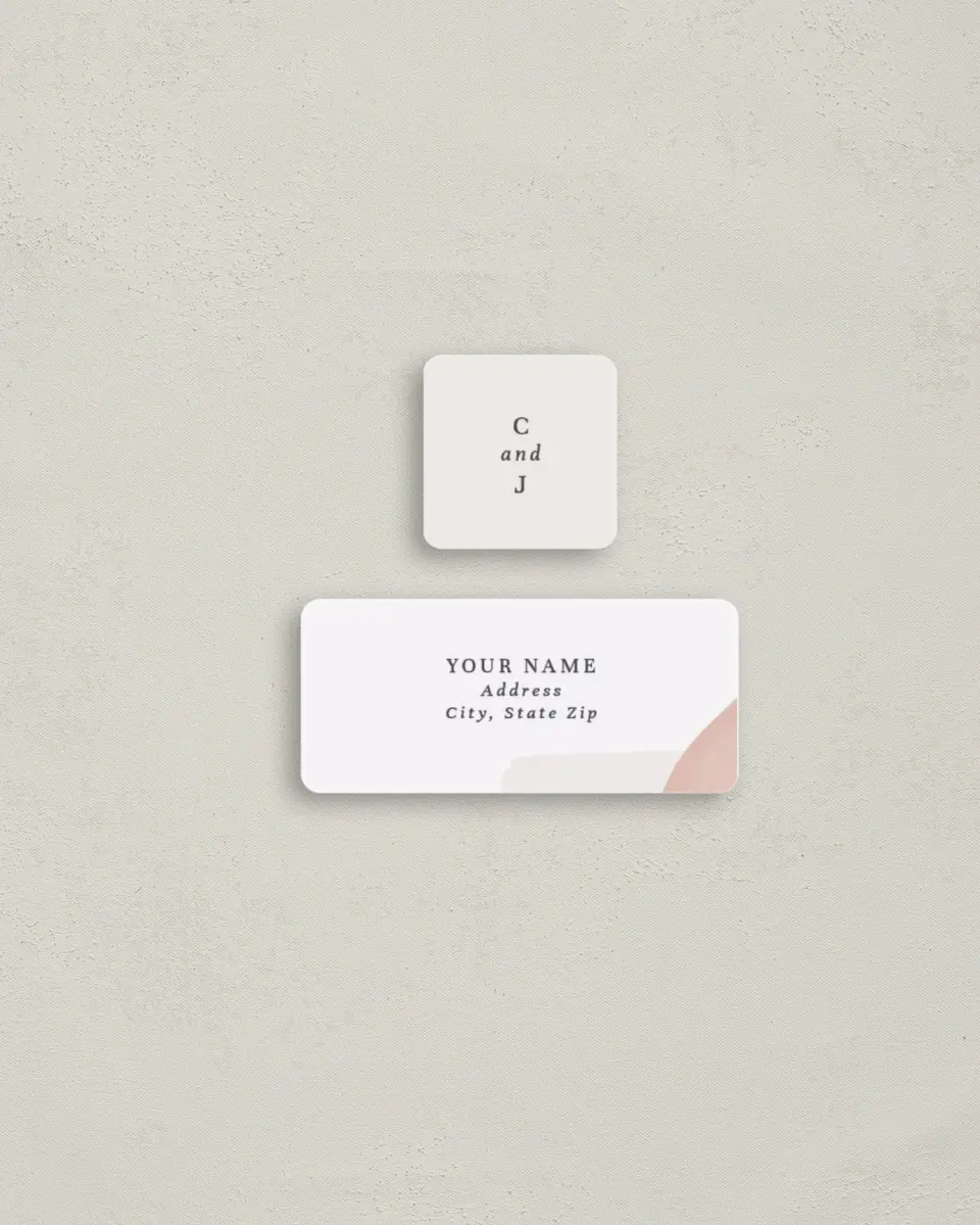 This is a 2¼" x 1" Labels; 1" x 1" Seals Return Address Label called Mod Paint printed in full color