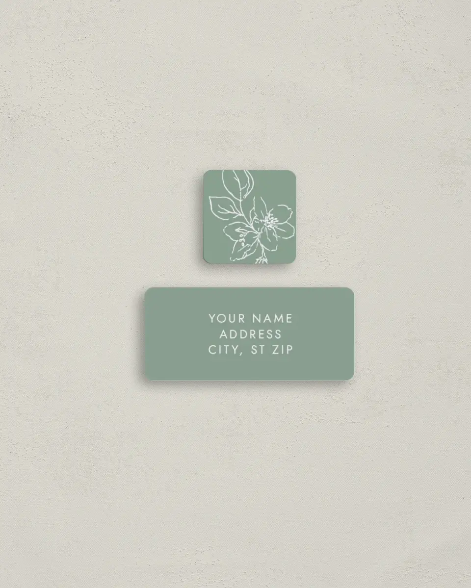 This is a 2¼" x 1" Labels; 1" x 1" Seals Return Address Label called Blossoming Arch printed in full color