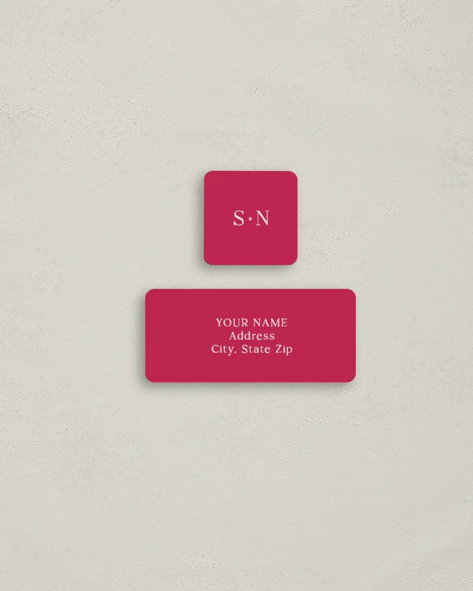 This is a 2¼" x 1" Labels; 1" x 1" Seals Return Address Label called The Sophia printed in full color