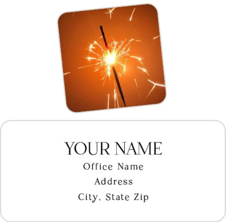 This is a 2¼" x 1" Labels; 1" x 1" Seals Return Address Label called Sparkling New Year printed in full color
