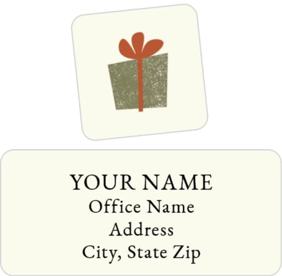 This is a 2¼" x 1" Labels; 1" x 1" Seals Return Address Label called Retro Christmas Tree printed in full color