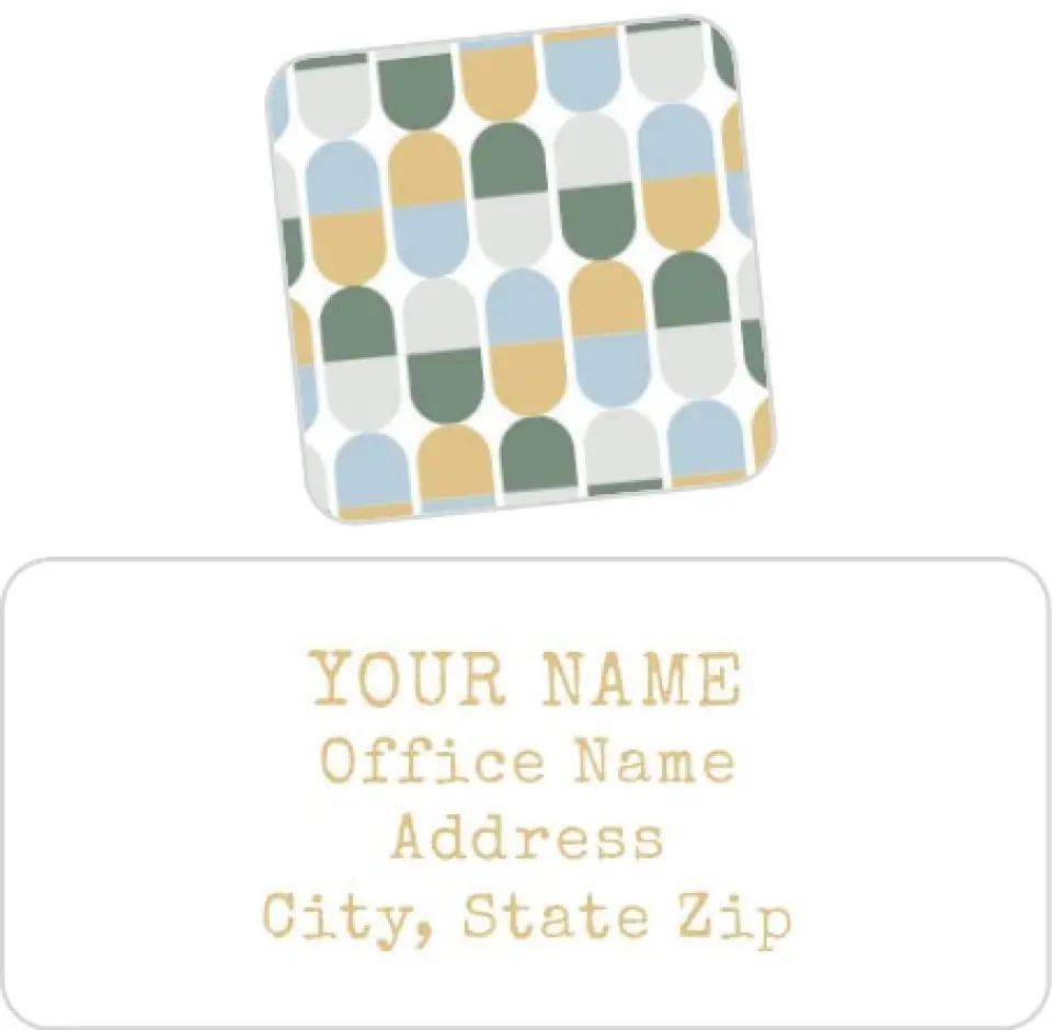This is a 2¼" x 1" Labels; 1" x 1" Seals Return Address Label called Cookie Wishes printed in full color