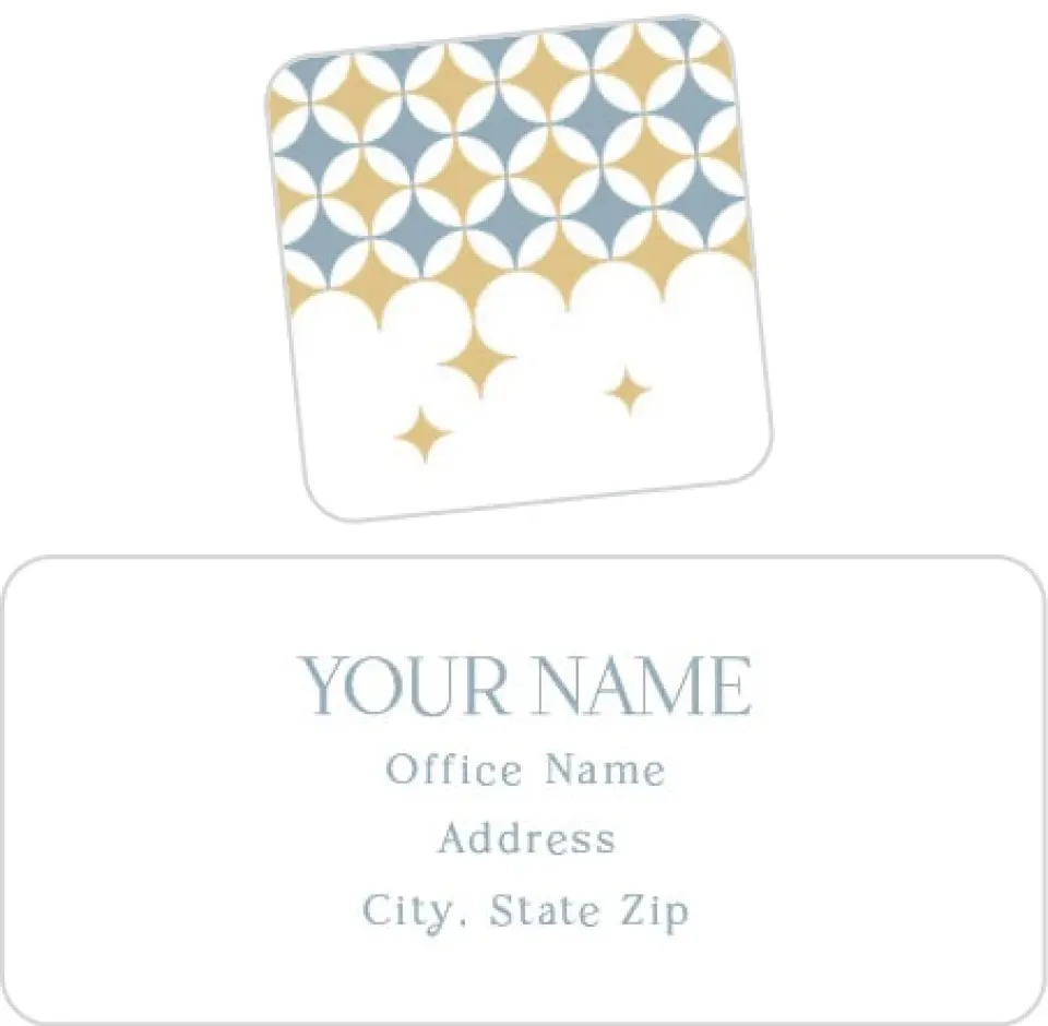 This is a 2¼" x 1" Labels; 1" x 1" Seals Return Address Label called Patterned Greetings printed in full color