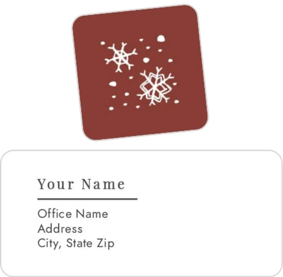 This is a 2¼" x 1" Labels; 1" x 1" Seals Return Address Label called Happy Holidays printed in full color