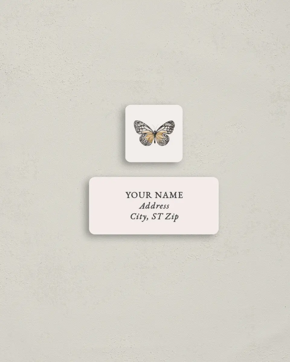 This is a 2¼" x 1" Labels; 1" x 1" Seals Bachelorette Party Accessorie called Gives Her Butterflies printed in full color