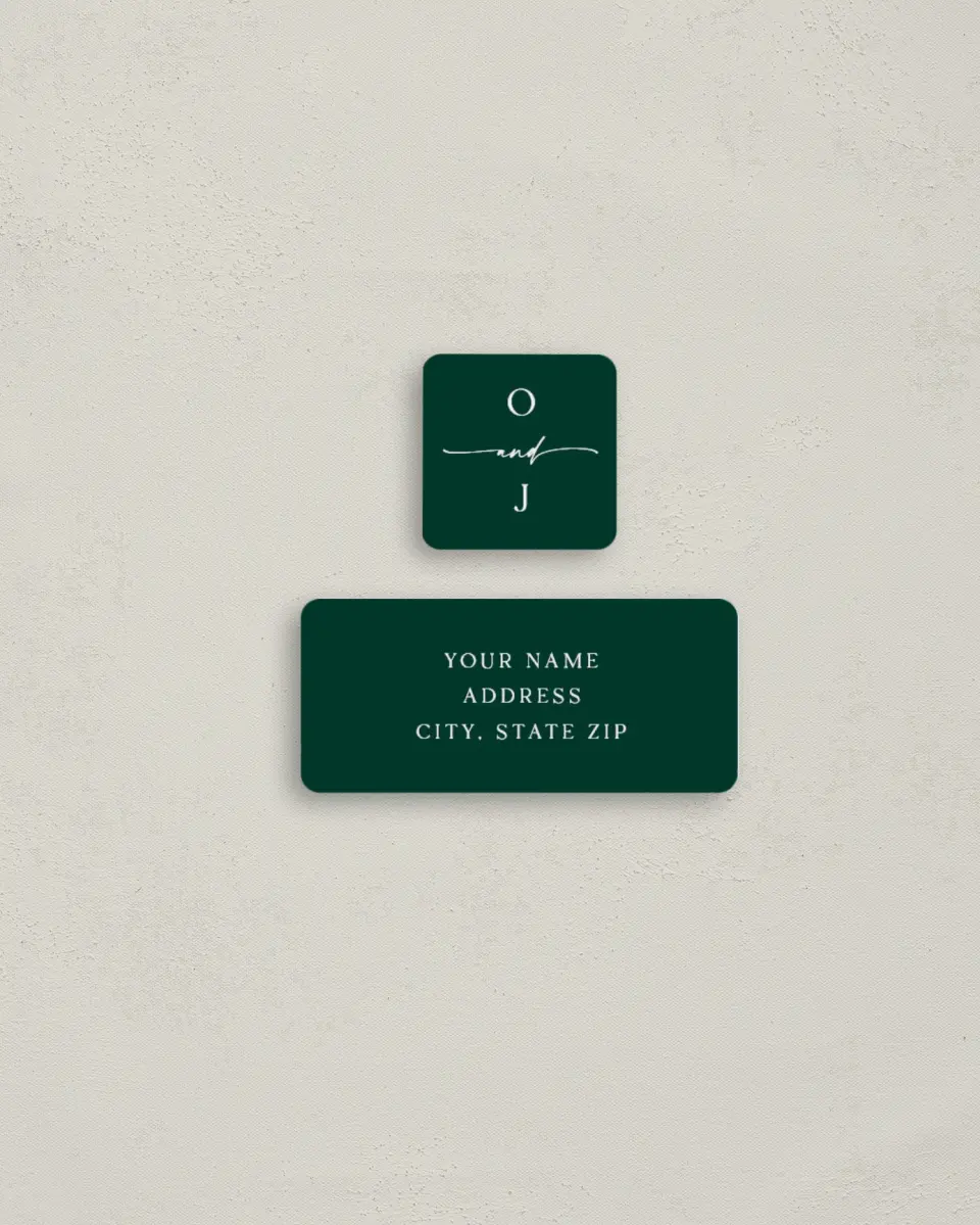 This is a 2¼" x 1" Labels; 1" x 1" Seals Return Address Label called The Olivia printed in full color