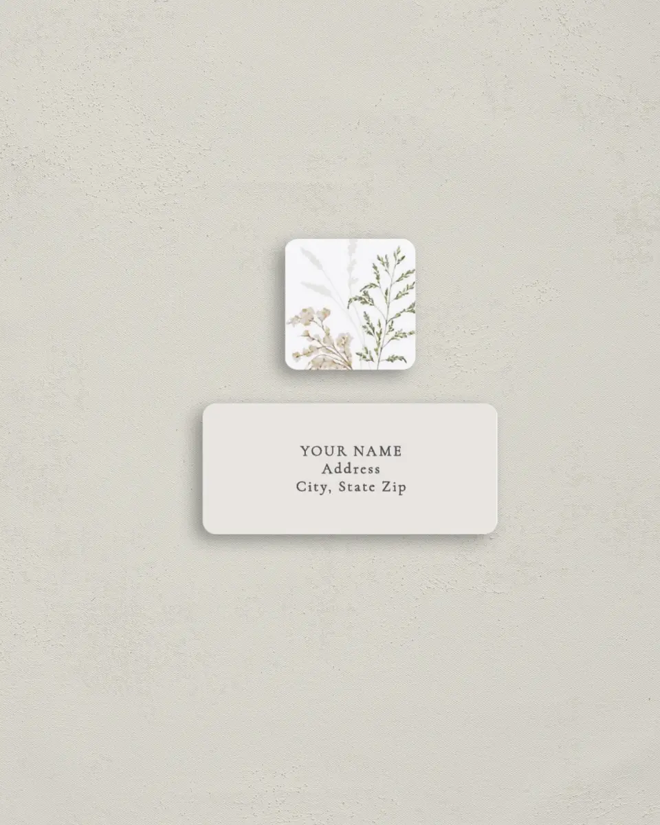 This is a 2¼" x 1" Labels; 1" x 1" Seals Return Address Label called Wild Devotion printed in full color