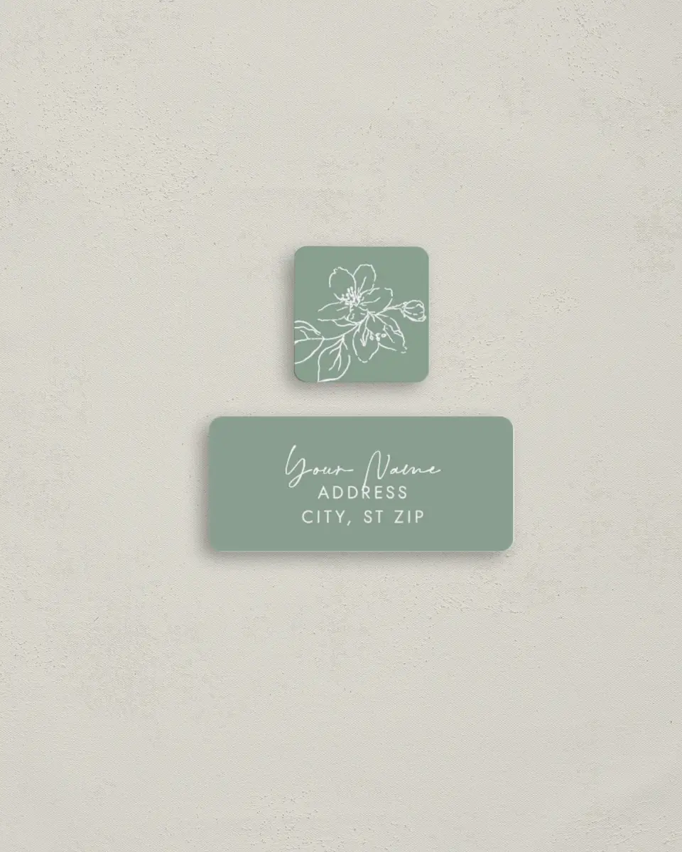 This is a 2¼" x 1" Labels; 1" x 1" Seals Bachelorette Party Accessorie called Joyful Blooms printed in full color