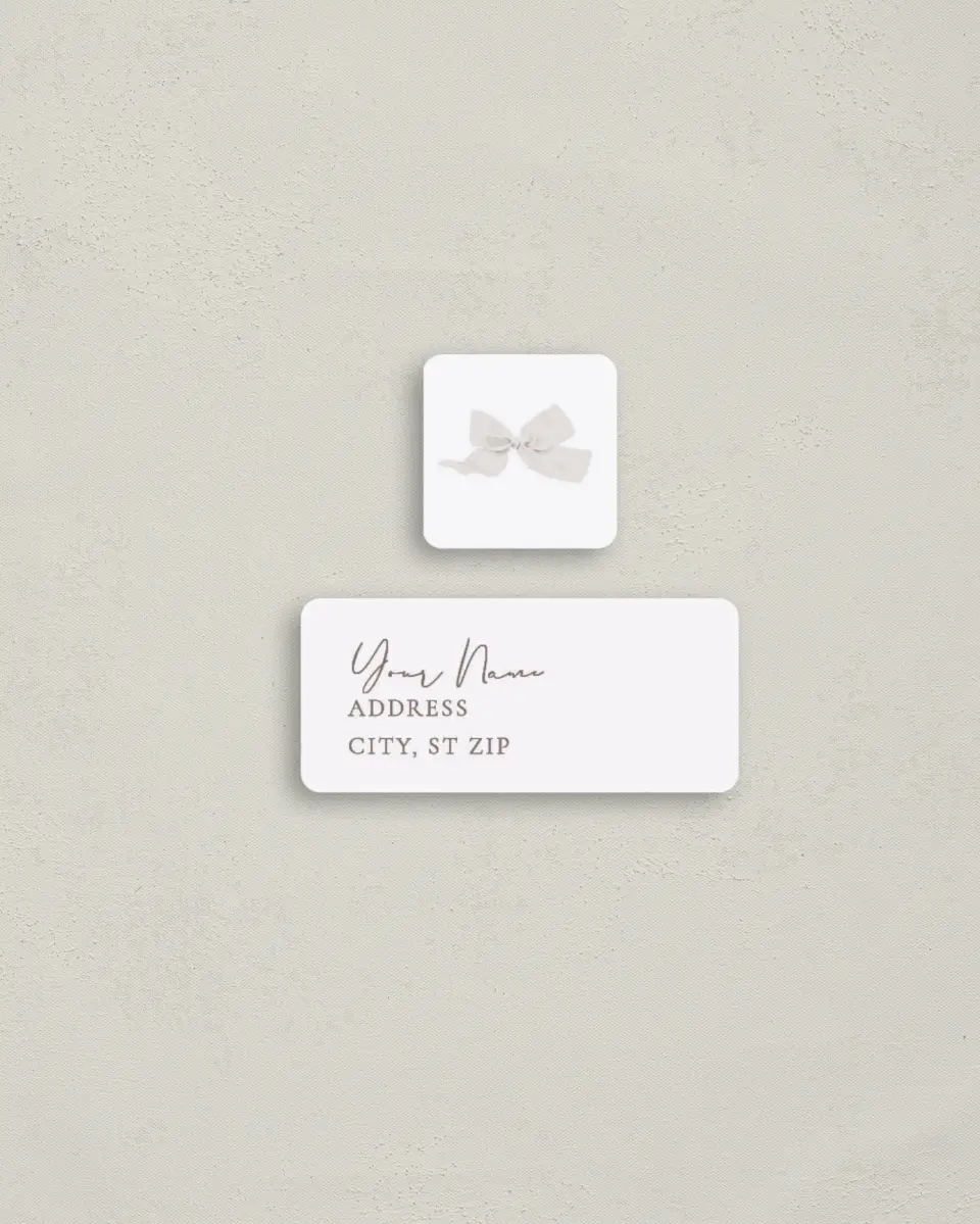 This is a 2¼" x 1" Labels; 1" x 1" Seals Bachelorette Party Accessorie called Botanical Bow printed in full color