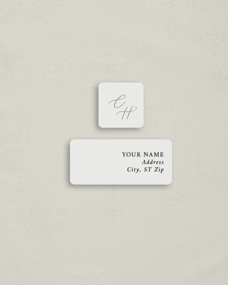This is a 2¼" x 1" Labels; 1" x 1" Seals Return Address Label called The Christina printed in full color