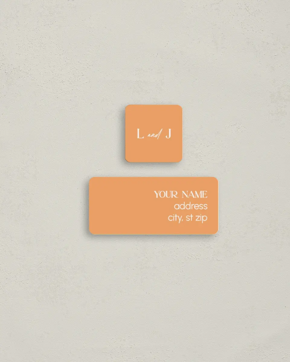 This is a 2¼" x 1" Labels; 1" x 1" Seals Return Address Label called The Leah printed in full color
