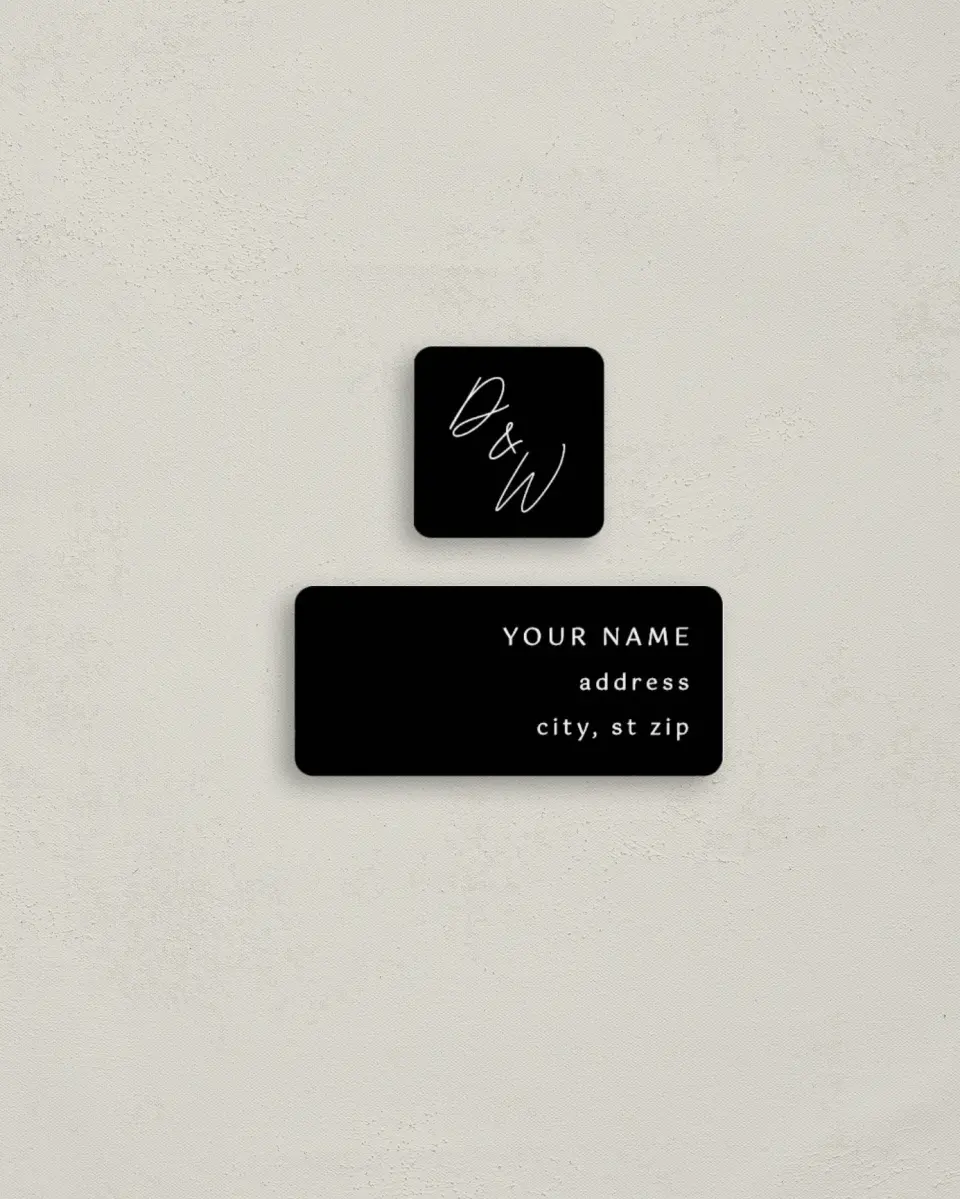 This is a 2¼" x 1" Labels; 1" x 1" Seals Return Address Label called Scripted Love printed in full color