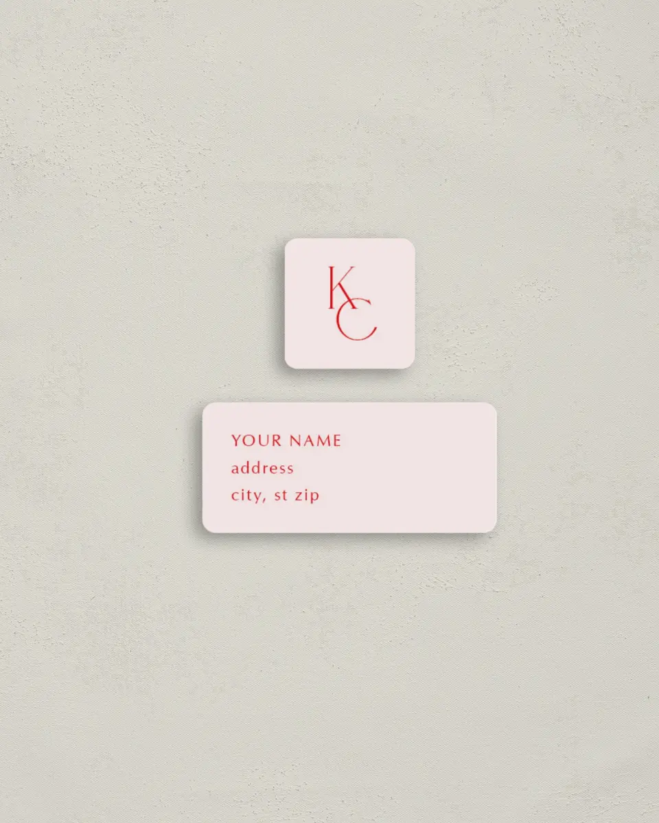 This is a 2¼" x 1" Labels; 1" x 1" Seals Return Address Label called Initial Unity printed in full color
