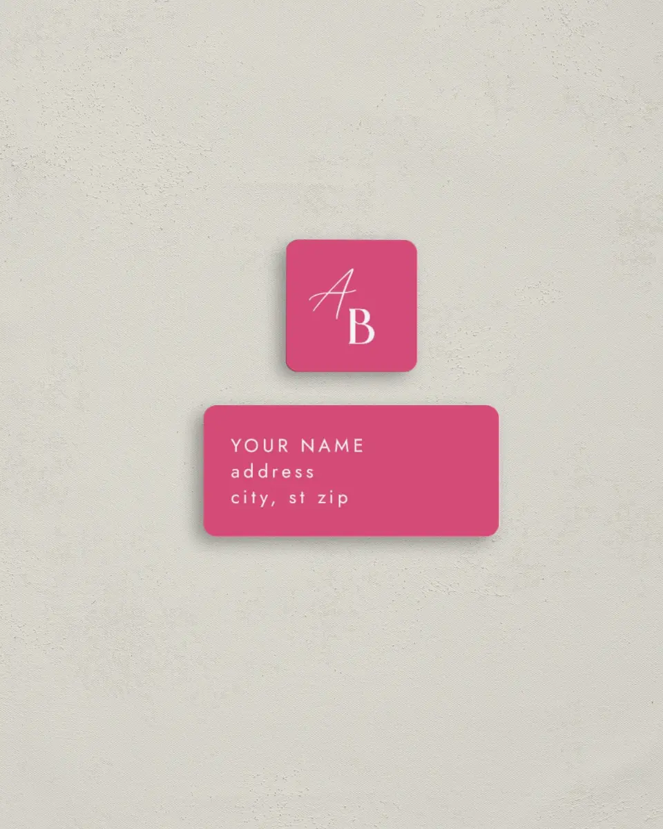 This is a 2¼" x 1" Labels; 1" x 1" Seals Return Address Label called The Andrea printed in full color
