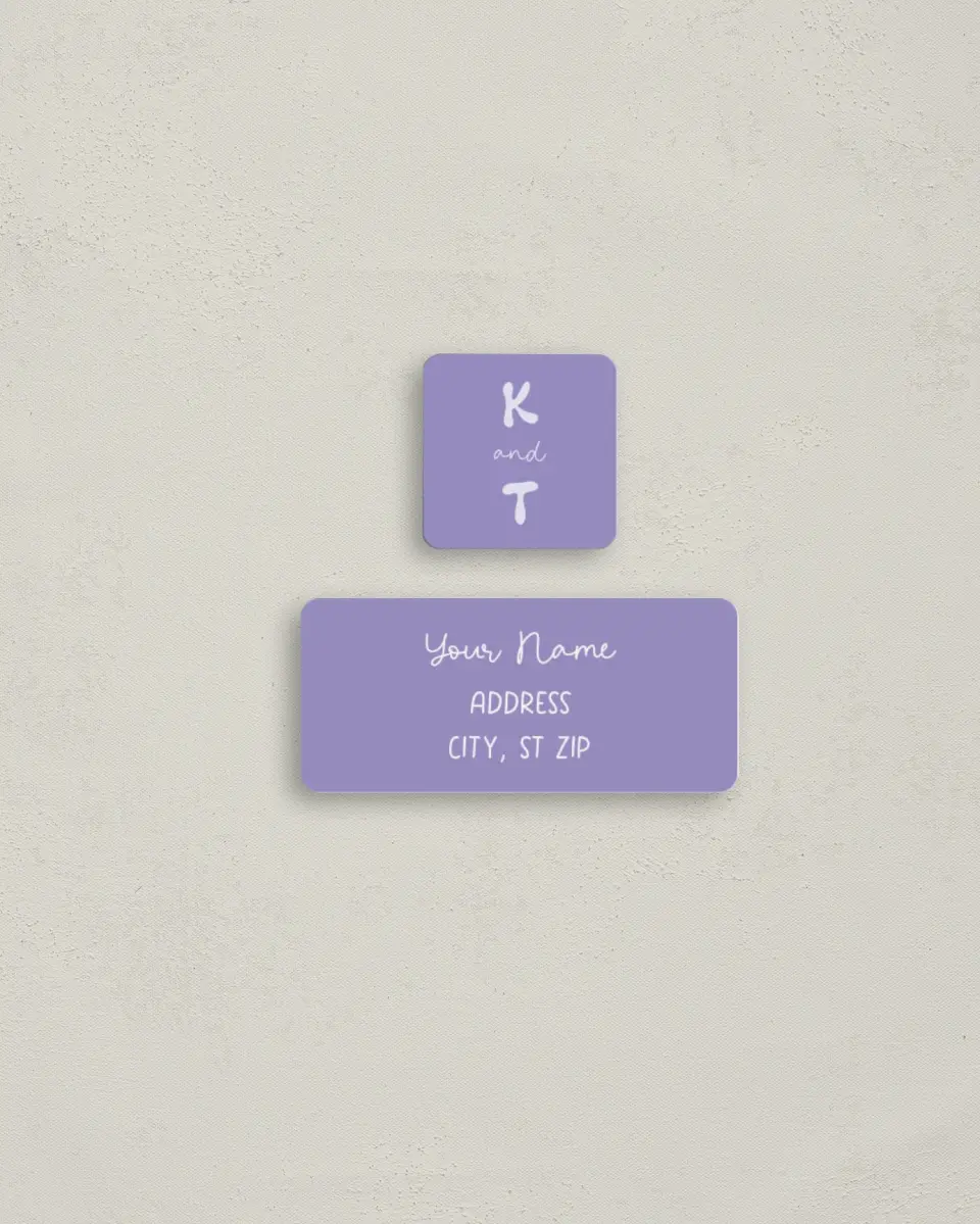 This is a 2¼" x 1" Labels; 1" x 1" Seals Return Address Label called The Karly printed in full color