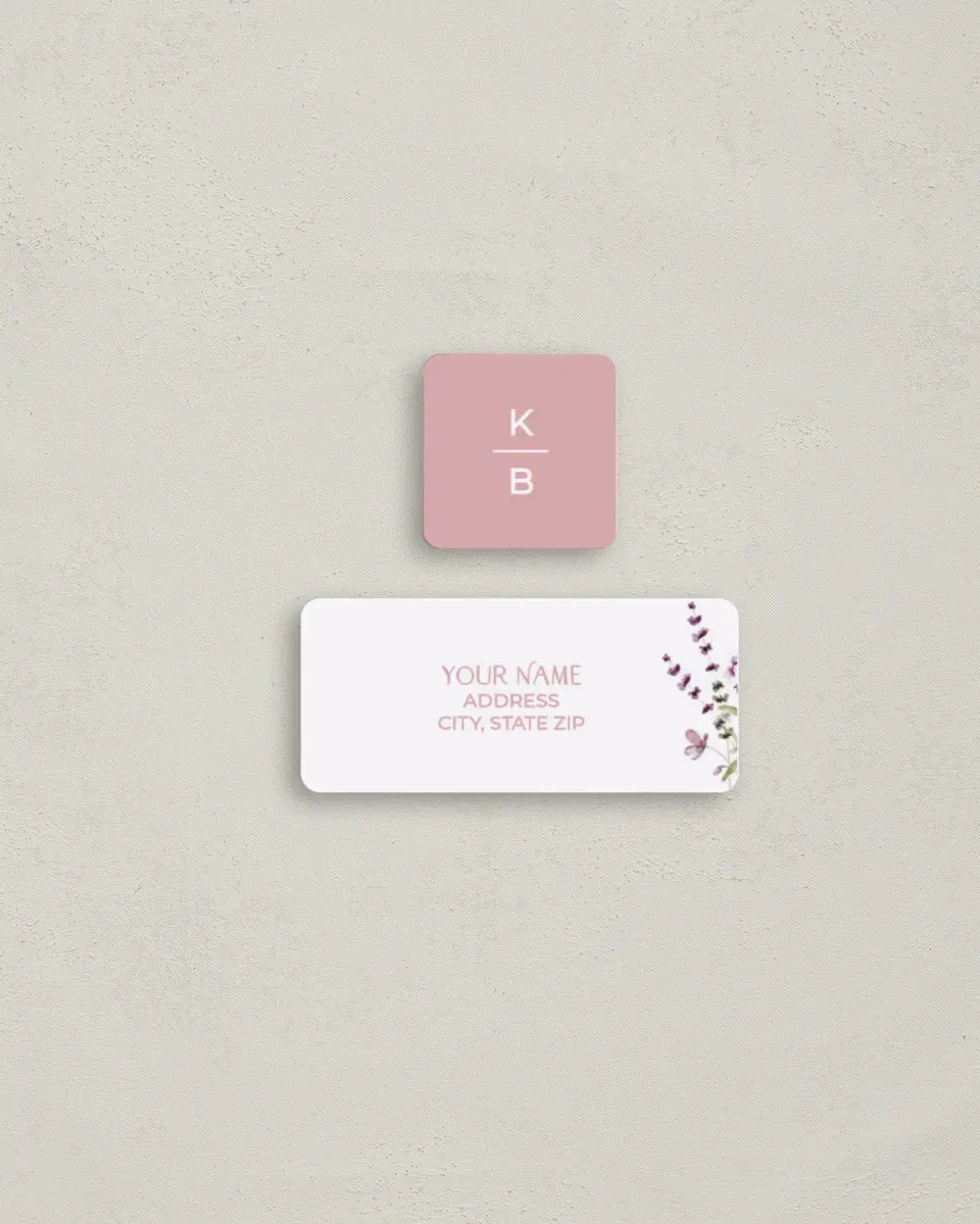 This is a 2¼" x 1" Labels; 1" x 1" Seals Return Address Label called Efflorescence printed in full color