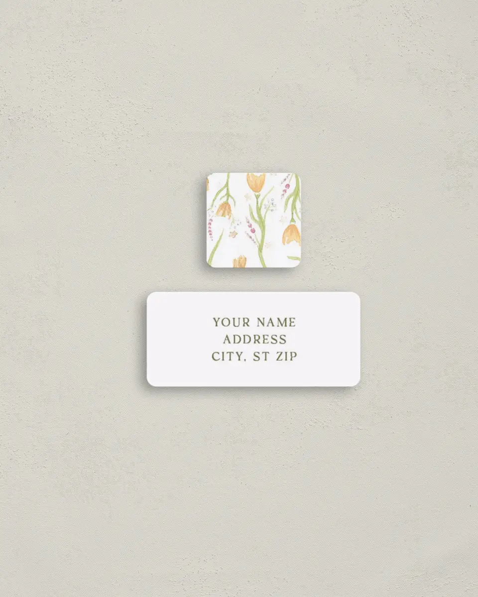This is a 2¼" x 1" Labels; 1" x 1" Seals Bachelorette Party Accessorie called Garden Party printed in full color