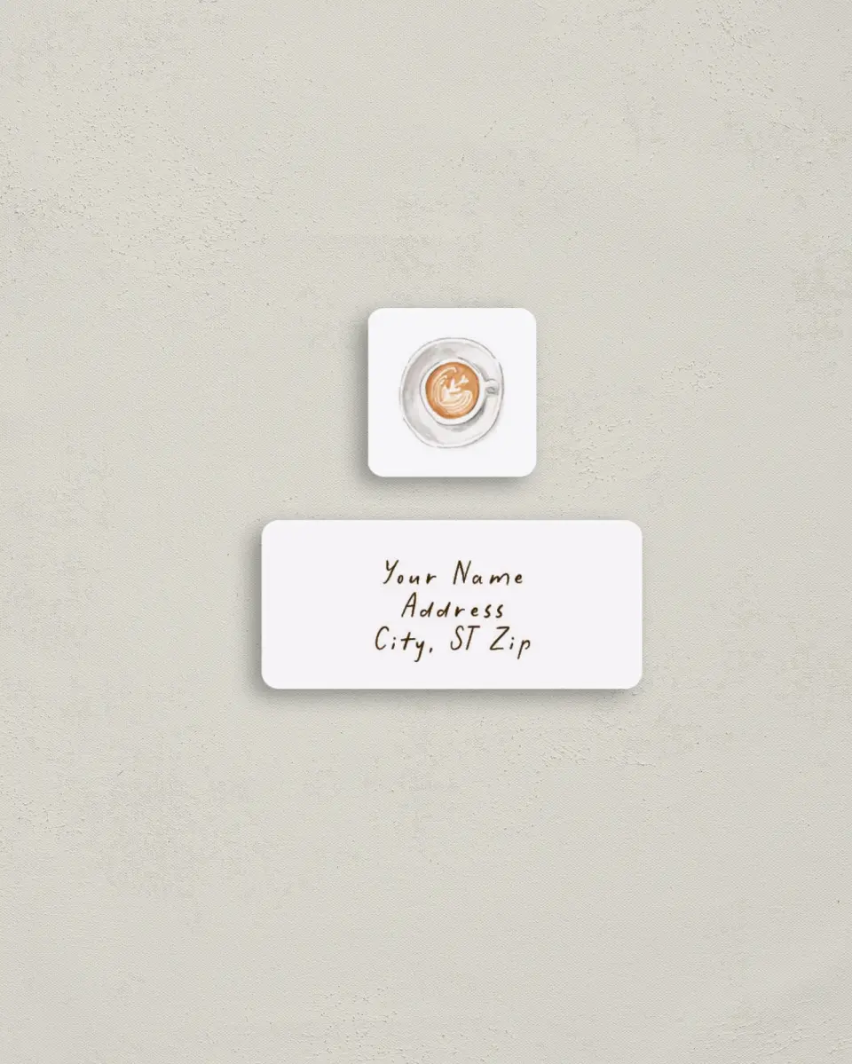 This is a 2¼" x 1" Labels; 1" x 1" Seals Bachelorette Party Accessorie called Love is Brewing printed in full color