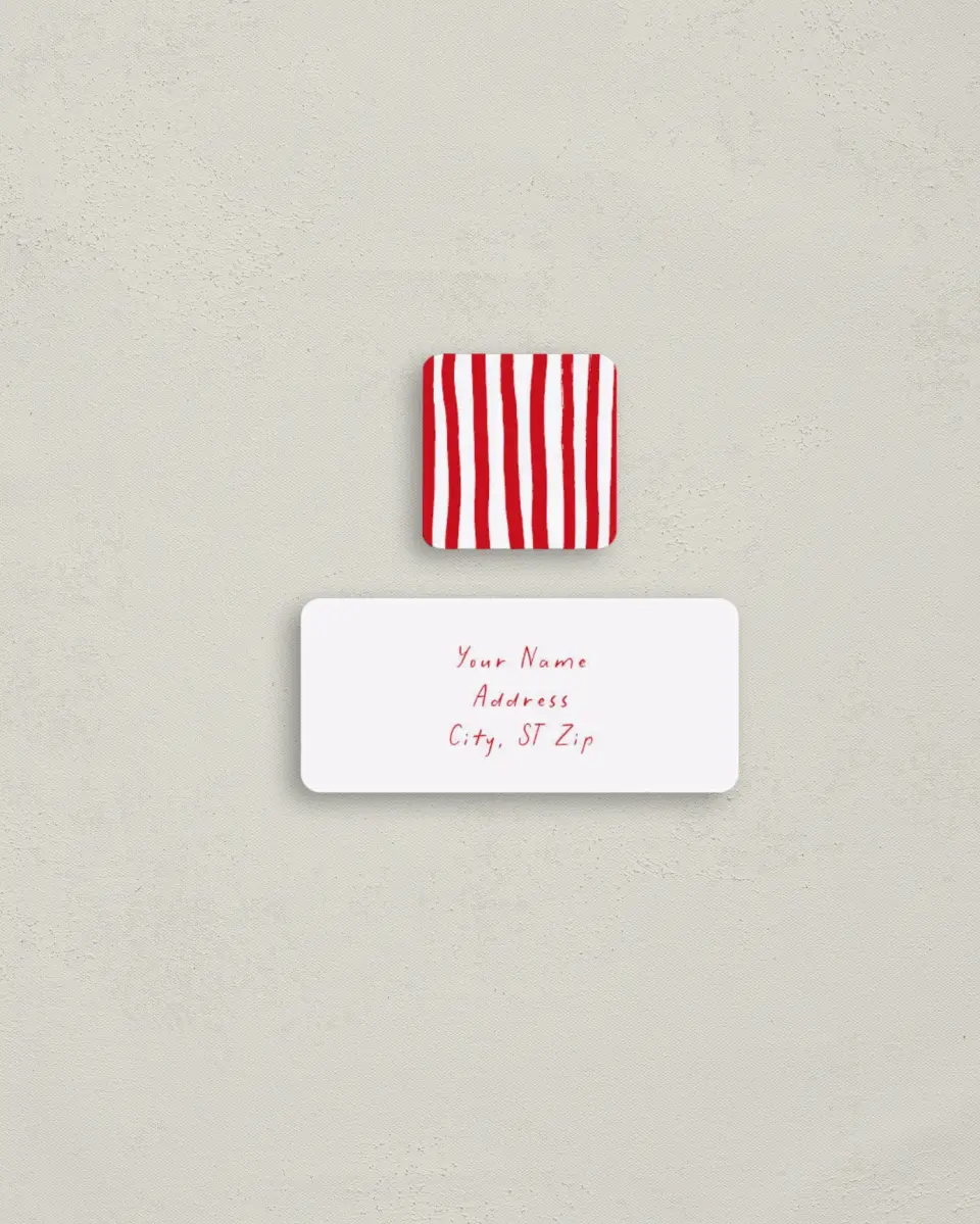 This is a 2¼" x 1" Labels; 1" x 1" Seals Return Address Label called Tied Together printed in full color