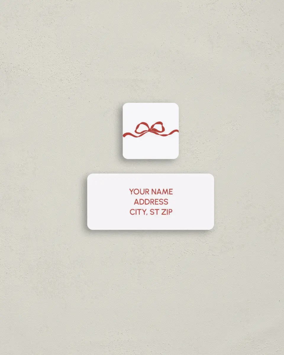 This is a 2¼" x 1" Labels; 1" x 1" Seals Return Address Label called Holly & Mistletoe Magic printed in full color