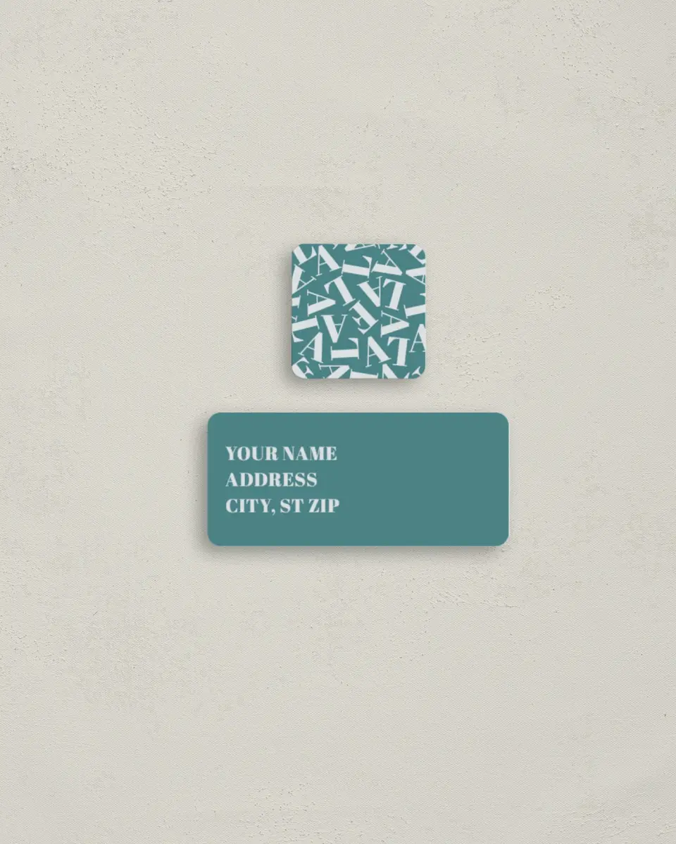 This is a 2¼" x 1" Labels; 1" x 1" Seals Return Address Label called Fa La La Spirit printed in full color