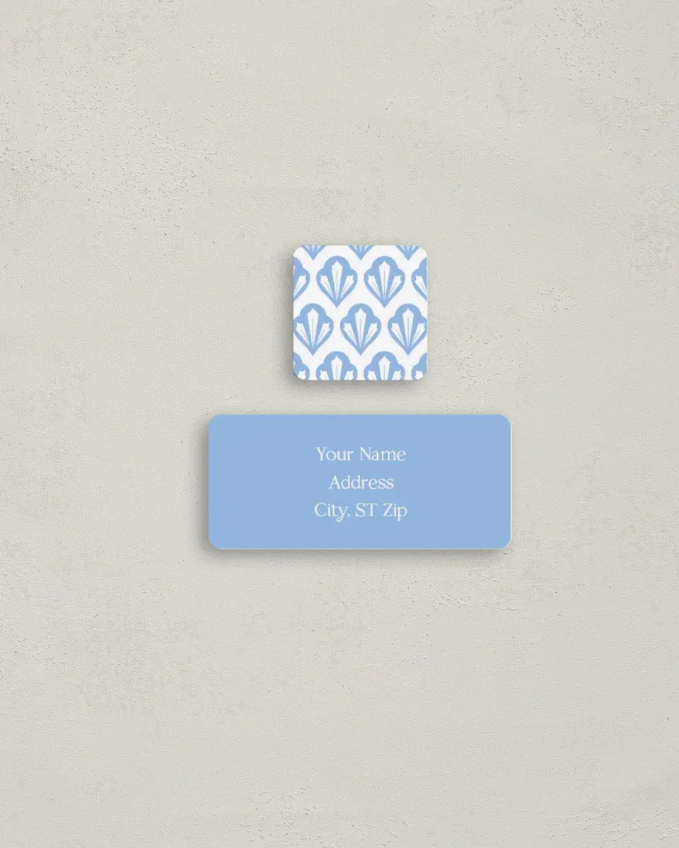 This is a 2¼" x 1" Labels; 1" x 1" Seals Return Address Label called Married Christmas printed in full color