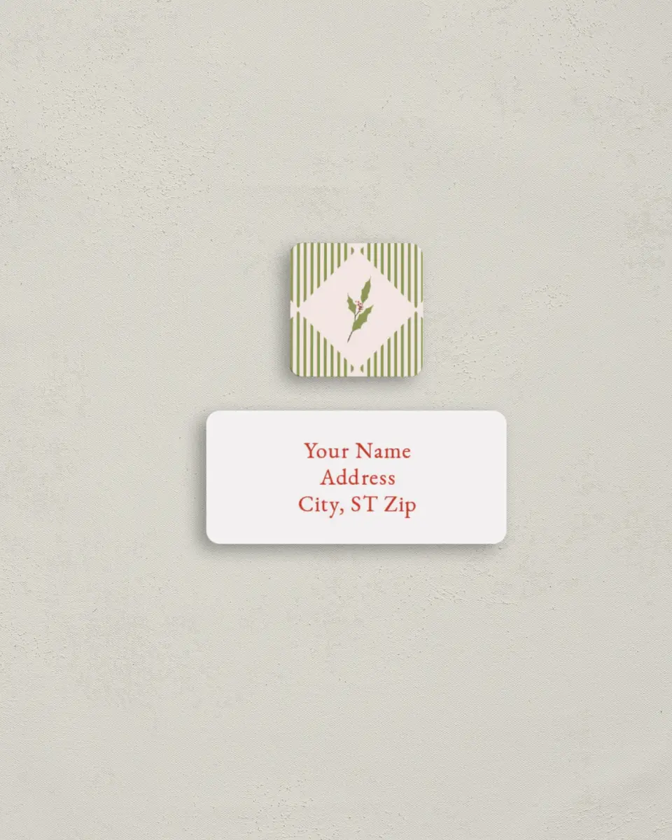 This is a 2¼" x 1" Labels; 1" x 1" Seals Return Address Label called Framed in Love printed in full color
