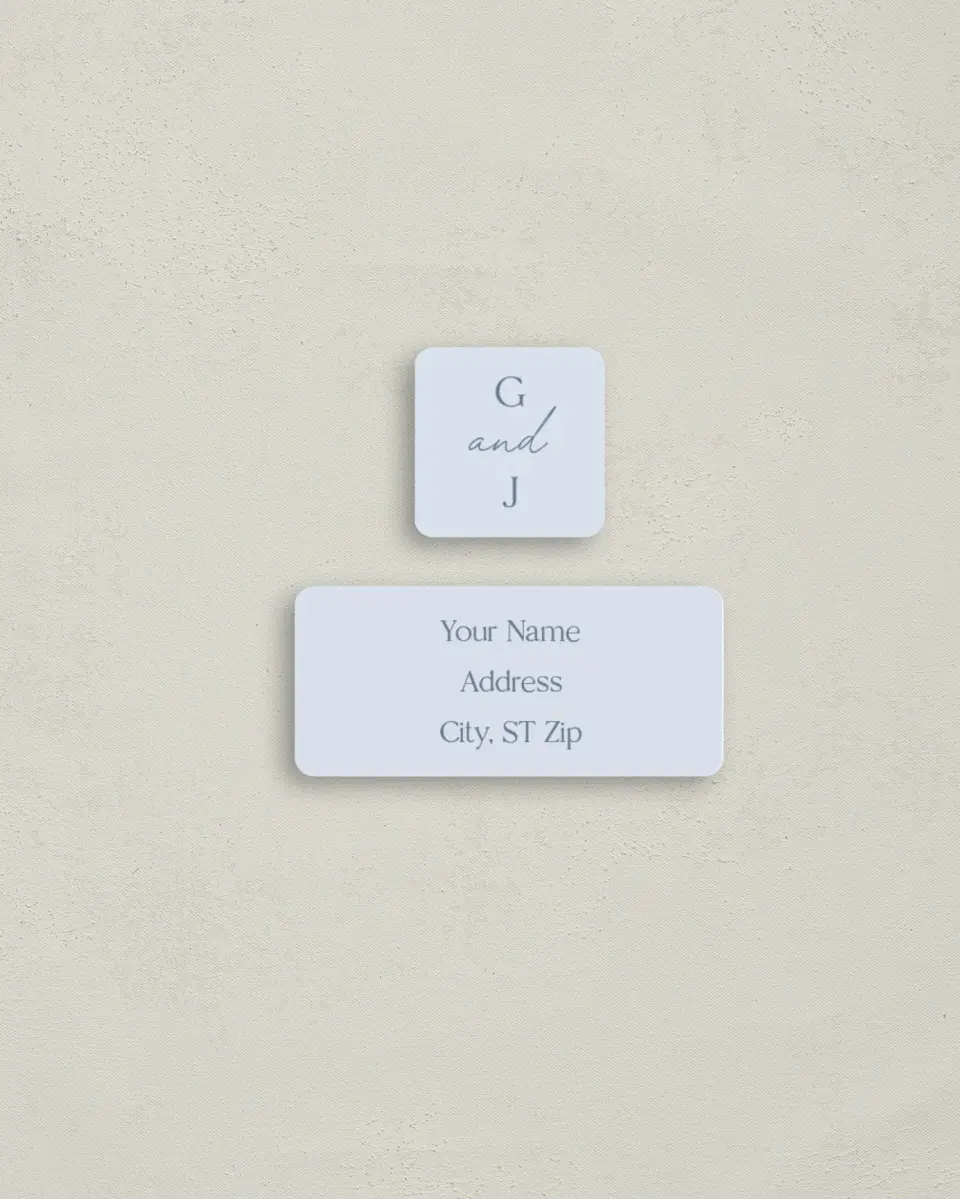 This is a 2¼" x 1" Labels; 1" x 1" Seals Return Address Label called The Gabriella printed in full color